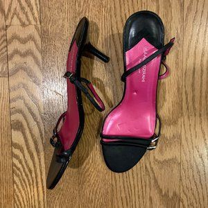 8M Never worn Isaac Mizrahi black strap heels
